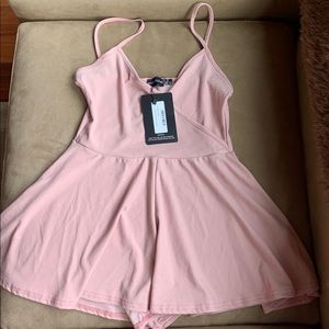 PrettyLittleThing pink romper- NEVER WORN W/ TAGS!